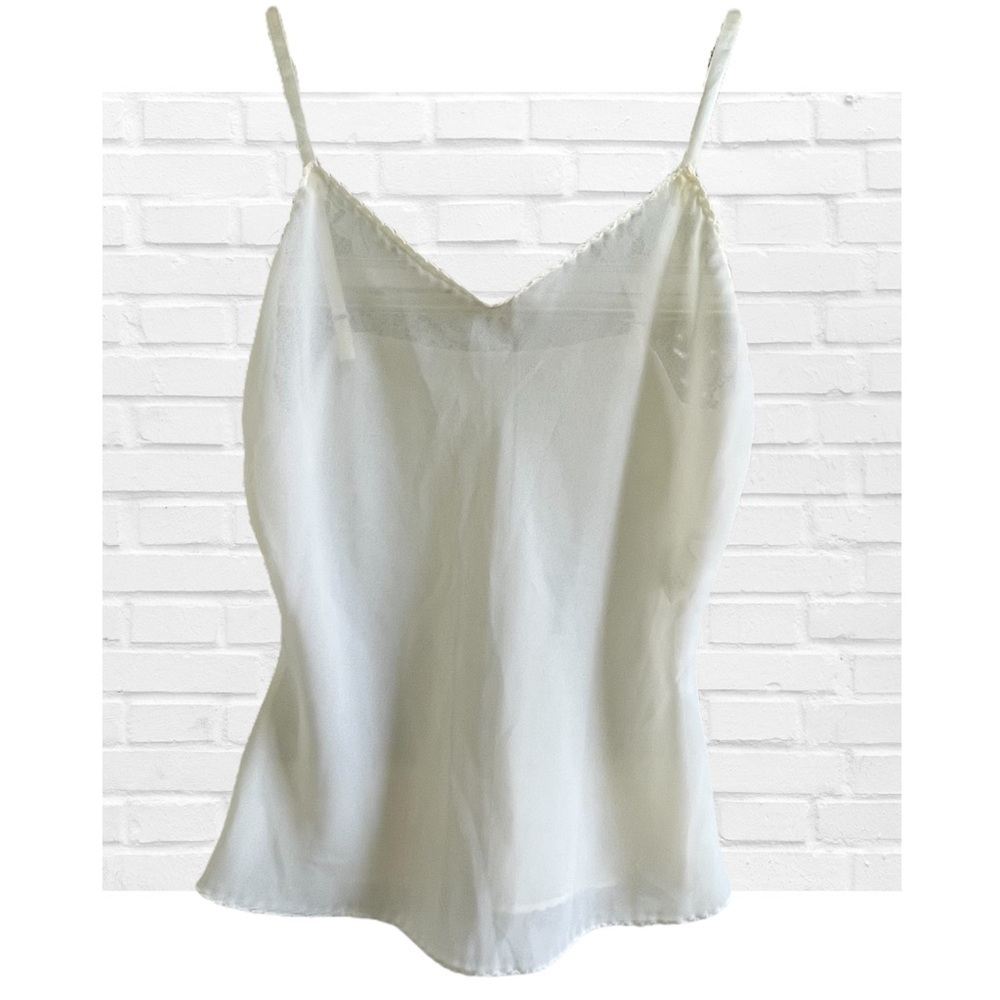 Vintage Wondermaid Cream Camisole Top Y2K Silky Spaghetti Sexy Wedding Bridal
